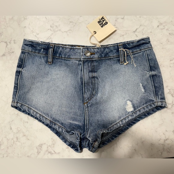 NWT SER.O.YA Nancy Micro Denim Shorts High Tide‎ Sz 26 - Picture 5 of 5